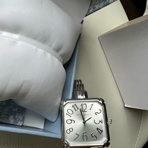 Laura Ashley Stainless Steel Skinny Bangle Square Watch Comes in a Gift Box